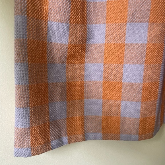 Ann Taylor Orange Purple Gingham Midi Dress Size 6 Office Career Professional - Picture 5 of 10